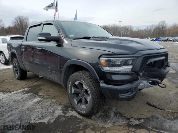 2019 Ram 1500 Rebel with VIN 1C6SRFLTXKN900229, listed as a Copart auction lot 44727365 with 77,670 mi miles and Salvage Title. Bid and sale history available at carsss.com. Image 4.