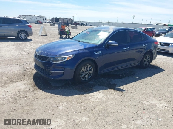 2016 Kia Optima LX Turbo with VIN 5XXGT4L13GG030586, listed as a IAAI auction lot 41824682 with 147,401 mi miles. Bid and sale history available at carsss.com. Image 2.