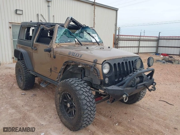2015 Jeep Wrangler Sport with VIN 1C4AJWAG5FL589814, listed as a IAAI auction lot 39073787 with 113,776 mi miles. Bid and sale history available at carsss.com. Image 1.