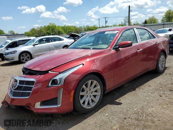 2014 Cadillac CTS Luxury RWD with VIN 1G6AR5SXXE0144084, listed as a Copart auction lot 52644604 with 99,262 mi miles and Salvage Title. Bid and sale history available at carsss.com. Image 1.