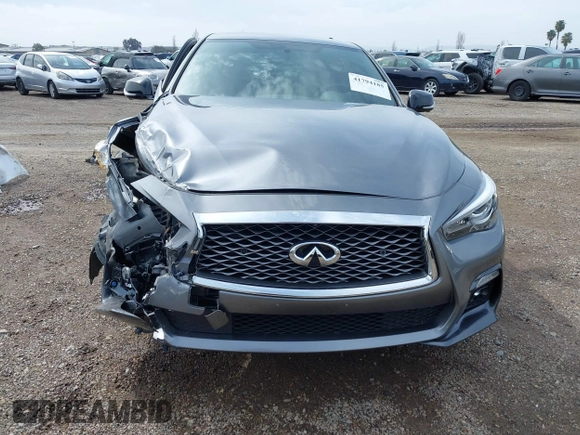 2020 Infiniti Q50 Red Sport 400 with VIN JN1FV7AP9LM630132, listed as a IAAI auction lot 41794185 with 20,049 mi miles and . Bid and sale history available at carsss.com. Image 13.