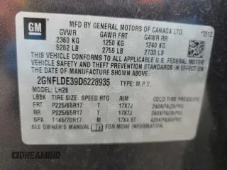2013 Chevrolet Equinox LT with VIN 2GNFLDE39D6228935, listed as a Copart auction lot 54692495 with 153,686 mi miles and Salvage Title. Bid and sale history available at DreamBid. Image 12.