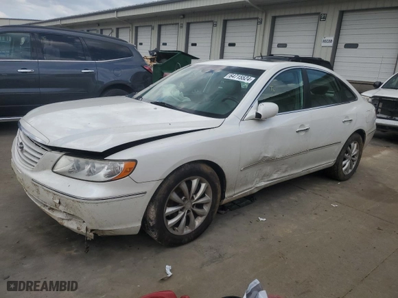 2007 Hyundai Azera SE with VIN KMHFC46F47A216700, listed as a Copart auction lot 64715524 with 117,819 mi miles and Salvage Title. Bid and sale history available at carsss.com. Image 1.