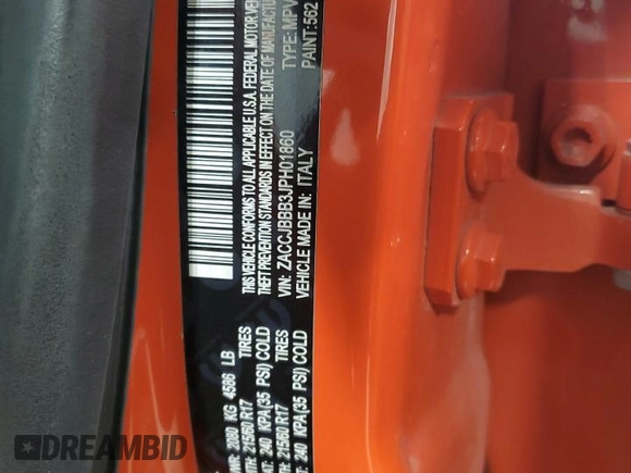 2018 Jeep Renegade Latitude with VIN ZACCJBBB3JPH01860, listed as a Copart auction lot 46614685 with 67,118 mi miles and Salvage title. Bid and sale history available at DreamBid. Image 12.