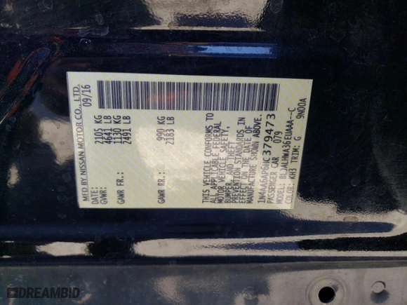 2017 Nissan Maxima SR with VIN 1N4AA6AP6HC379473, listed as a Copart auction lot 42408595 with 88,174 mi miles and Salvage Title. Bid and sale history available at carsss.com. Image 13.