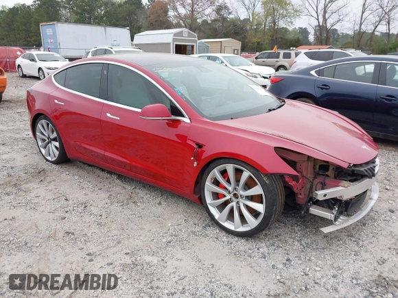 2018 Tesla Model 3 Long Range Battery with VIN 5YJ3E1EB7JF055384, listed as a IAAI auction lot 41924325 with 52,039 mi miles and . Bid and sale history available at DreamBid. Image 1.
