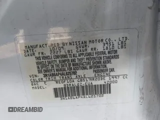 2010 Nissan Sentra S with VIN 3N1AB6AP4AL625702, listed as a IAAI auction lot 42055782 with 80,429 mi miles and . Bid and sale history available at carsss.com. Image 9.