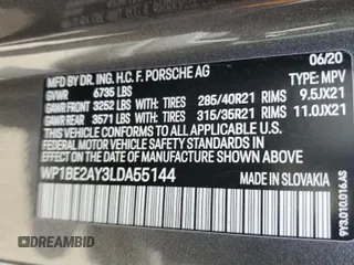 2020 Porsche Cayenne E-Hybrid с VIN WP1BE2AY3LDA55144, выставлен на аукционе Copart как лот 46893675 с пробегом 33 137 миль миль и Списание • Salvage title. История ставок и продаж доступна на DreamBid. Изображение 13.