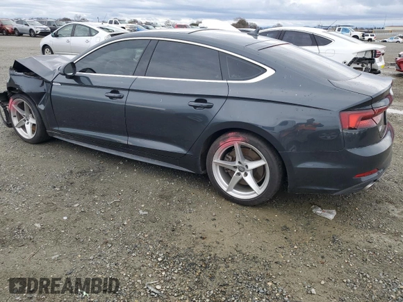 2018 Audi A5 Sportback Premium with VIN WAUDNCF51JA046873, listed as a Copart auction lot 43598815 with 43,297 mi miles and Salvage Title. Bid and sale history available at carsss.com. Image 2.