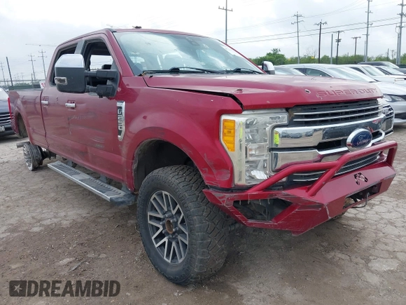 2017 Ford Super Duty F-250 SRW Lariat with VIN 1FT7W2B65HED25087, listed as a IAAI auction lot 42117125 with 122,369 mi miles. Bid and sale history available at carsss.com. Image 1.