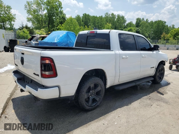 2021 Ram 1500 Big Horn with VIN 1C6SRFFT4MN585412, listed as a Copart auction lot 59391405 with 68,878 mi miles and Salvage title. Bid and sale history available at DreamBid. Image 3.