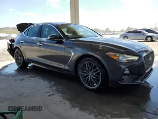2019 Genesis G70 2.0T Advanced with VIN KMTG34LA2KU035041, listed as a Copart auction lot 52457484 with 43,490 mi miles and Salvage Title. Bid and sale history available at carsss.com. Image 4.