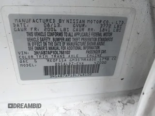 2013 Nissan Sentra SR with VIN 3N1AB7AP1DL768102, listed as a IAAI auction lot 42096083 with 178,321 mi miles and . Bid and sale history available at DreamBid. Image 9.