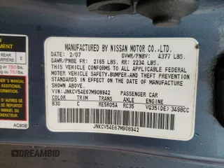 2007 Infiniti G35 with VIN JNKCV54E67M908942, listed as a Copart auction lot 56113015 with 198,658 mi miles and Clean Title. Bid and sale history available at DreamBid. Image 12.