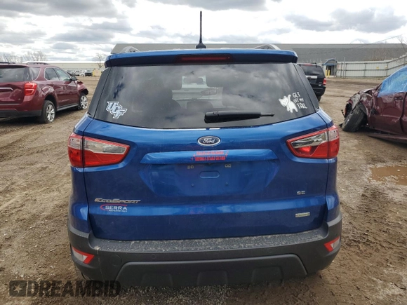 2018 Ford EcoSport SE with VIN MAJ3P1TE6JC173310, listed as a Copart auction lot 53085345 with 59,233 mi miles and Clean Title. Bid and sale history available at carsss.com. Image 6.