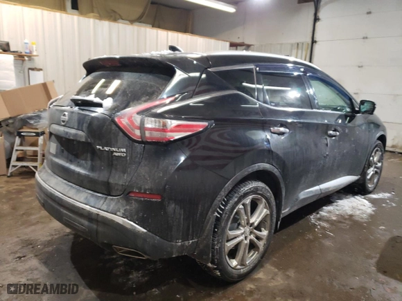 2018 Nissan Murano Platinum with VIN 5N1AZ2MH6JN125249, listed as a Copart auction lot 44945105 with 129,431 mi miles and Salvage Title. Bid and sale history available at carsss.com. Image 3.