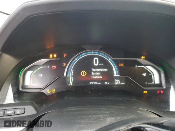 2018 Honda Clarity Plug-In Hybrid Touring with VIN JHMZC5F33JC010078, listed as a Copart auction lot 84333624 with 52,907 mi miles and Salvage Title. Bid and sale history available at carsss.com. Image 9.