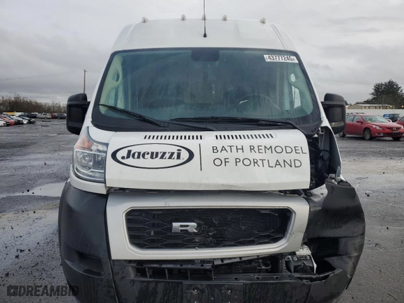 2021 Ram ProMaster Cargo Van with VIN 3C6LRVDG0ME585531, listed as a Copart auction lot 43777245 with 0 mi miles and Salvage Title. Bid and sale history available at carsss.com. Image 5.