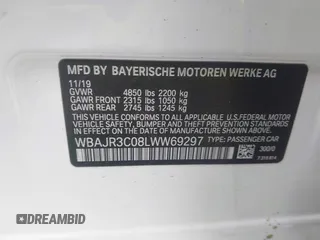 2020 BMW 5 Series 530i with VIN WBAJR3C08LWW69297, listed as a IAAI auction lot 41755008 with 64,049 mi miles and . Bid and sale history available at DreamBid. Image 9.