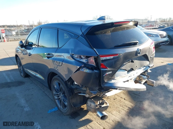 2021 Acura RDX w/A-Spec Package with VIN 5J8TC1H69ML015203, listed as a IAAI auction lot 41370213 with 38,911 mi miles. Bid and sale history available at carsss.com. Image 3.