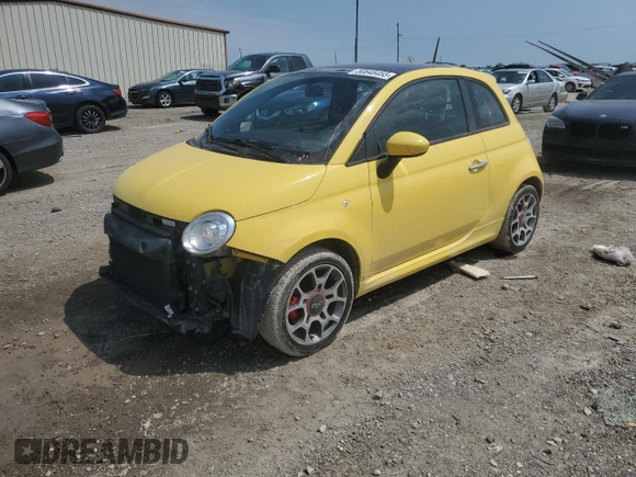 2013 FIAT 500 Sport with VIN 3C3CFFBR2DT739877, listed as a Copart auction lot 50648455 with 71,494 mi miles and Salvage Title. Bid and sale history available at carsss.com. Image 1.