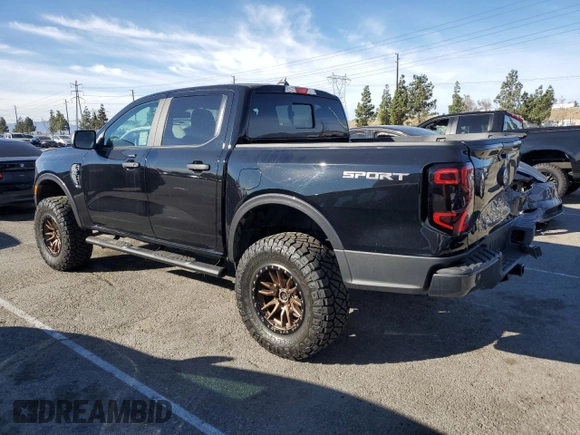 2024 Ford Ranger XLT with VIN 1FTER4GH6RLE18508, listed as a Copart auction lot 46178955 with 3,901 mi miles and Salvage Title. Bid and sale history available at DreamBid. Image 2.