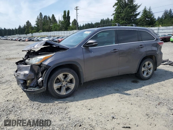2015 Toyota Highlander Limited с VIN 5TDDKRFH9FS115196, выставлен на аукционе Copart как лот 61148135 с пробегом 115 623 миль миль и Списание • Salvage title. История ставок и продаж доступна на DreamBid. Изображение 1.