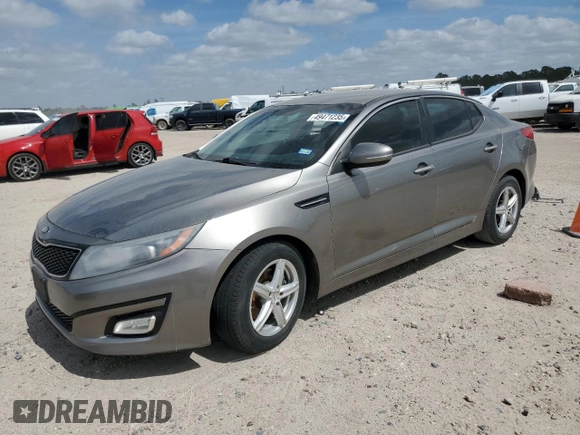 2015 Kia Optima LX with VIN 5XXGM4A77FG497139, listed as a Copart auction lot 49471235 with 163,492 mi miles and Salvage Title. Bid and sale history available at DreamBid. Image 1.