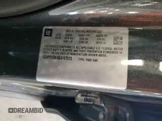 2016 Buick Verano with VIN 1G4PP5SK4G4167515, listed as a Copart auction lot 61451975 with 53,866 mi miles and Salvage title. Bid and sale history available at DreamBid. Image 12.