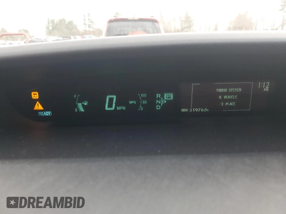 2012 Toyota Prius One with VIN JTDKN3DU2C1498743, listed as a Copart auction lot 57127005 with 319,768 mi miles and Non Repairable. Bid and sale history available at DreamBid. Image 9.