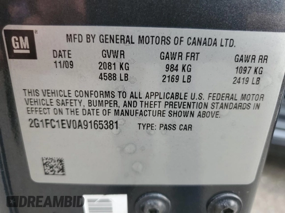 2010 Chevrolet Camaro 2LT z VIN 2G1FC1EV0A9165381, wystawiony jako Copart lot #60524125 z przebiegiem 223 056 mil mil oraz Szkoda całkowita • Salvage title. Historia ofert i sprzedaży dostępna na DreamBid. Obrazek 12.