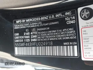 2015 Mercedes-Benz C 300 Luxury with VIN 55SWF4KB9FU024918, listed as a IAAI auction lot 42210608 with 74,445 mi miles and . Bid and sale history available at carsss.com. Image 9.
