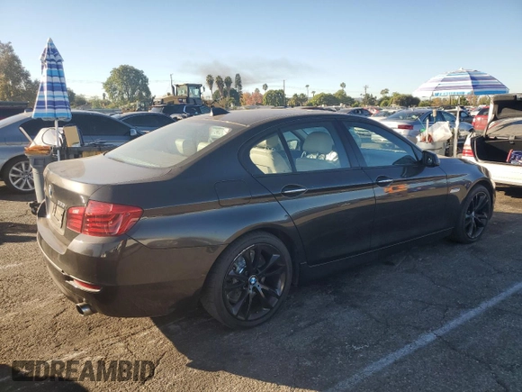 2014 BMW 5 Series 535i xDrive with VIN WBA5B3C55ED293030, listed as a Copart auction lot 80950224 with 163,016 mi miles and Salvage Title. Bid and sale history available at carsss.com. Image 3.