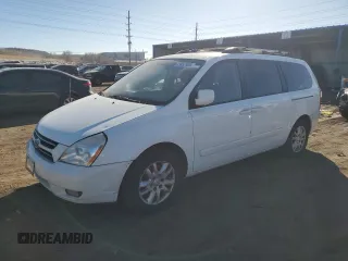 2007 Kia Sedona LX with VIN KNDMB233776123024, listed as a Copart auction lot 43952805 with 201,452 mi miles and Clean Title. Bid and sale history available at carsss.com. Image 1.