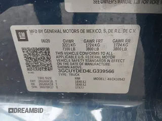2020 Chevrolet Silverado 1500 LT with VIN 3GCUYDED4LG339566, listed as a IAAI auction lot 41899005 with 92,148 mi miles and . Bid and sale history available at DreamBid. Image 9.