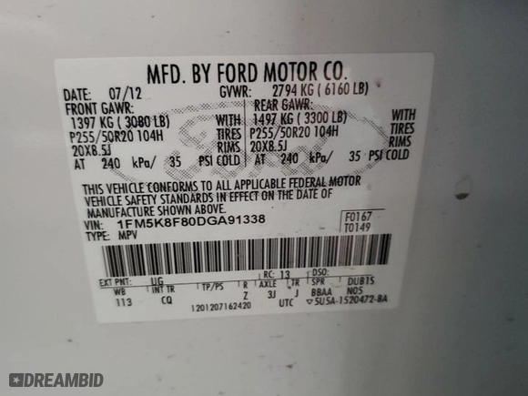 2013 Ford Explorer Limited with VIN 1FM5K8F80DGA91338, listed as a Copart auction lot 49397015 with 153,591 mi miles and Salvage Title. Bid and sale history available at carsss.com. Image 16.