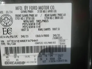 2014 Ford F-150 XL with VIN 1FTEX1EM6EFA79441, listed as a Copart auction lot 49386485 with Not Provided miles and Salvage Title. Bid and sale history available at carsss.com. Image 14.