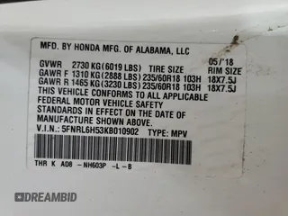 2019 Honda Odyssey EX with VIN 5FNRL6H53KB010902, listed as a Copart auction lot 53254595 with 86,940 mi miles and Salvage Title. Bid and sale history available at carsss.com. Image 14.