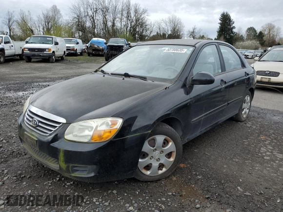 2009 Kia Spectra EX with VIN KNAFE222295664027, listed as a Copart auction lot 50788635 with 118,563 mi miles and Clean title. Bid and sale history available at DreamBid. Image 1.