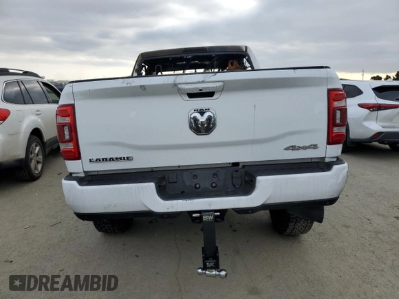 2020 Ram 3500 Laramie with VIN 3C63R3EL2LG241749, listed as a Copart auction lot 43317665 with 0 mi miles and Salvage Title. Bid and sale history available at carsss.com. Image 6.