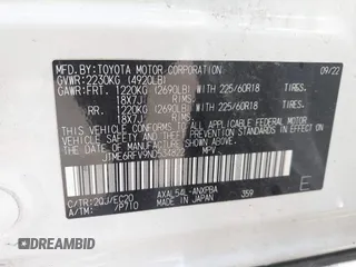 2022 Toyota RAV4 Hybrid XSE with VIN JTME6RFV9ND534822, listed as a IAAI auction lot 42477646 with 49,991 mi miles and . Bid and sale history available at DreamBid. Image 9.