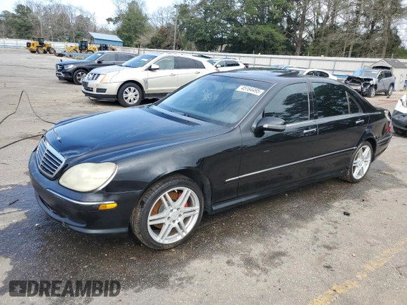 2001 Mercedes-Benz S-Class with VIN WDBNG75J11A215876, listed as a Copart auction lot 45164495 with 198,752 mi miles and Salvage Title. Bid and sale history available at carsss.com. Image 1.