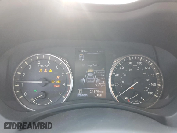 2022 Infiniti Q50 Red Sport 400 with VIN JN1FV7DP6NM370089, listed as a Copart auction lot 59700995 with 24,278 mi miles and Salvage title. Bid and sale history available at DreamBid. Image 9.
