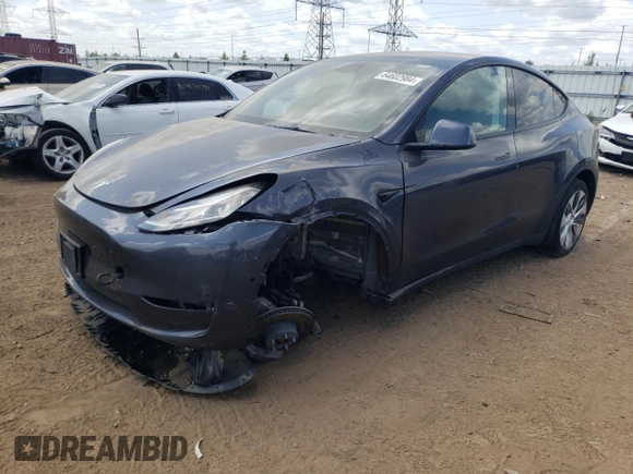 2022 Tesla Model Y Long Range with VIN 7SAYGDEE3NA007737, listed as a Copart auction lot 64602984 with 42,597 mi miles and Salvage Title. Bid and sale history available at carsss.com. Image 1.