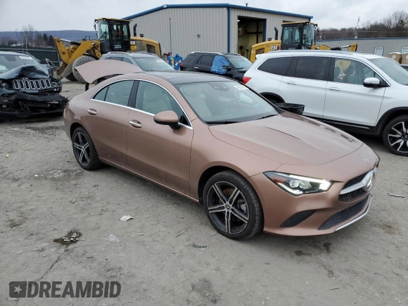 2021 Mercedes-Benz CLA with VIN W1K5J4HB6MN224663, listed as a Copart auction lot 45504085 with 26,663 mi miles and Salvage Title. Bid and sale history available at carsss.com. Image 4.