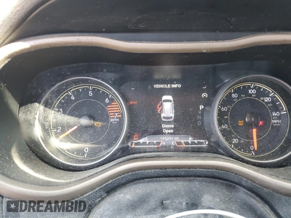 2017 Jeep Cherokee Limited with VIN 1C4PJMDB8HW544379, listed as a Copart auction lot 58722105 with 145,291 mi miles and Salvage title. Bid and sale history available at DreamBid. Image 9.