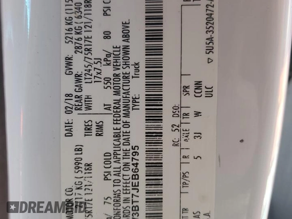 2018 Ford F-350 XL с VIN 1FT8W3BT7JEB64795, выставлен на аукционе Copart как лот 85043604 с пробегом Не указан миль и Списание • Salvage title. История ставок и продаж доступна на DreamBid. Изображение 13.