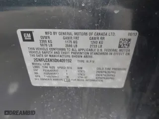 2013 Chevrolet Equinox LS with VIN 2GNFLCEK5D6409192, listed as a IAAI auction lot 41942497 with 179,316 mi miles. Bid and sale history available at carsss.com. Image 9.