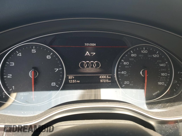 2017 Audi A7 Prestige with VIN WAU22AFC7HN060489, listed as a Copart auction lot 65634824 with 97,315 mi miles and Salvage Title. Bid and sale history available at carsss.com. Image 9.