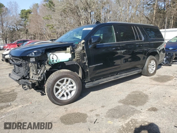 2023 Chevrolet Suburban LS with VIN 1GNSCBKD8PR163178, listed as a Copart auction lot 47844175 with 104,369 mi miles and Salvage Title. Bid and sale history available at DreamBid. Image 1.